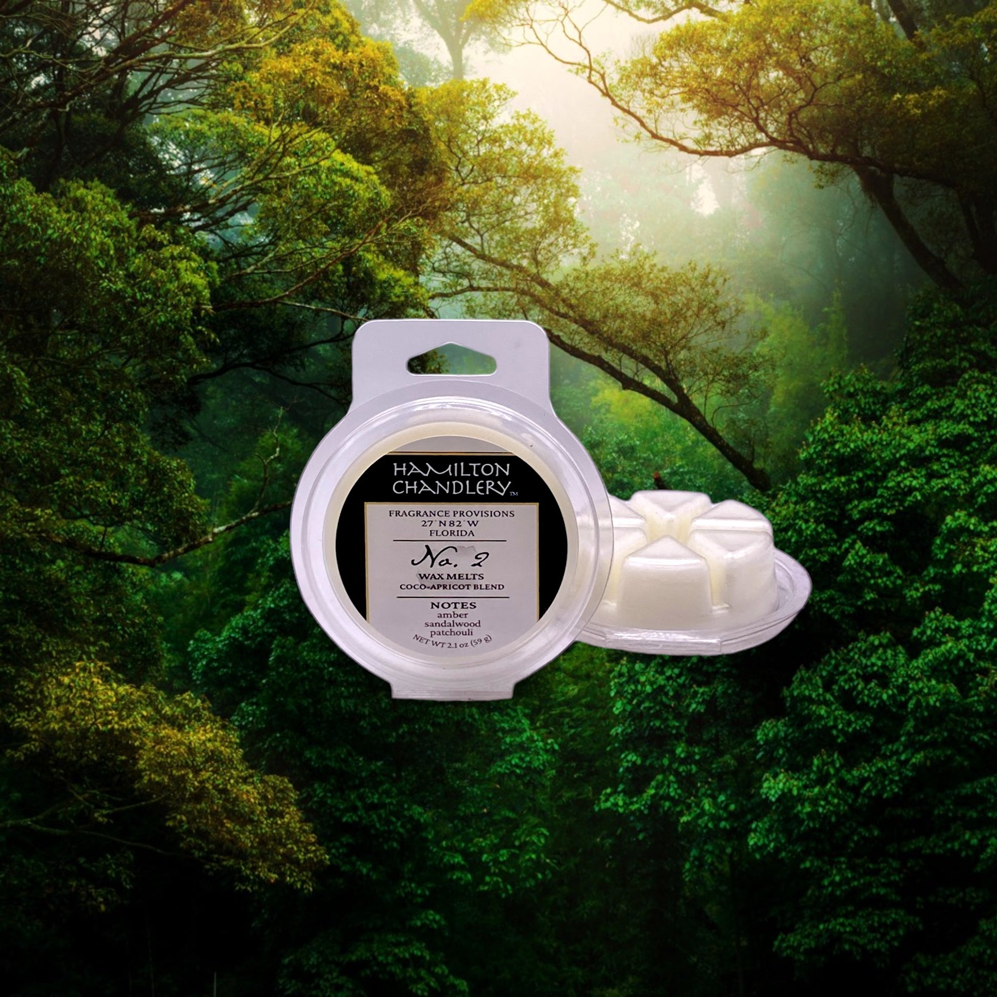 Fragrance No. 2 Wax Melt in Forest Backdrop Setting | Hamilton Chandlery