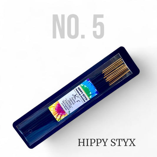 Fragrance No. 5 Hippy Styx Packaging with white background