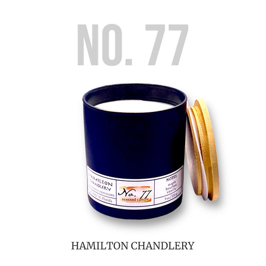 Fragrance No. 77 Blown Glass Candle with White Background | Hamilton Chandlery
