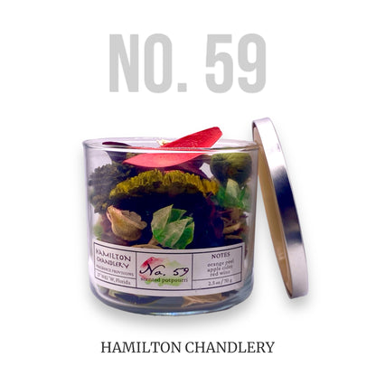 Fragrance No. 59 Potpourri Jar with White Background | Hamilton Chandlery