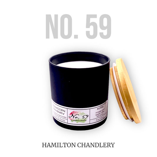 Fragrance No. 59 Blown Glass Candle with White Background | Hamilton Chandlery