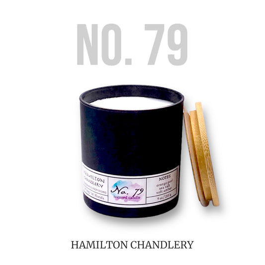 Fragrance No. 79 Blown Glass Candle with White Background | Hamilton Chandlery