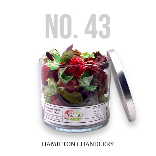 Fragrance No. 43 Potpourri Jar with White Background | Hamilton Chandlery