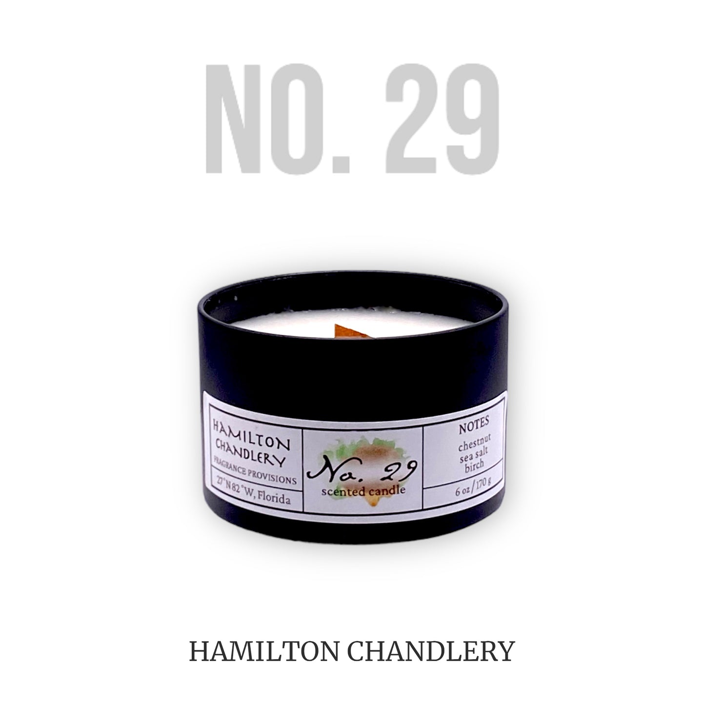 Fragrance No. 29 Travel Tin Candle with White Background | Hamilton Chandlery
