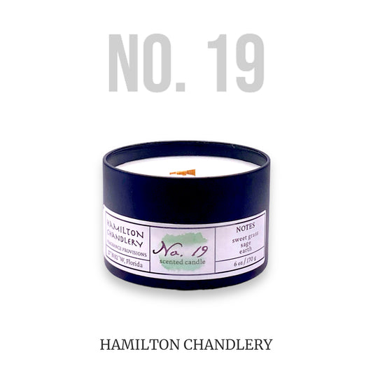 Fragrance No. 19 Travel Tin Candle with White Background | Hamilton Chandlery