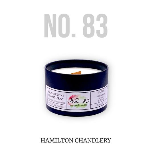 Fragrance No. 83 Travel Tin Candle with White Background | Hamilton Chandlery
