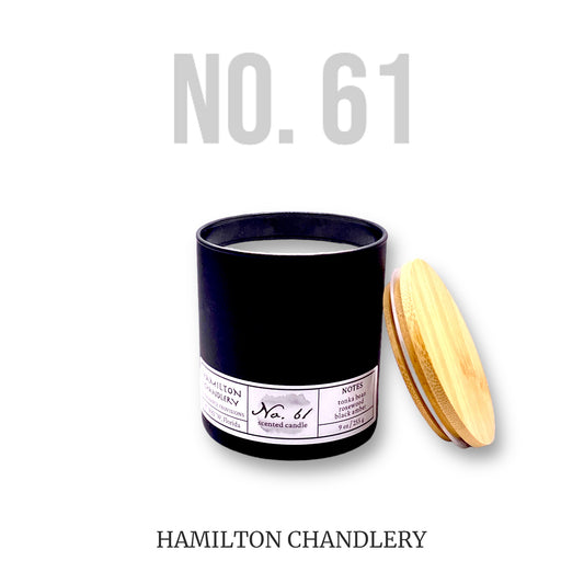 Fragrance No. 61 Blown Glass Candle with White Background | Hamilton Chandlery