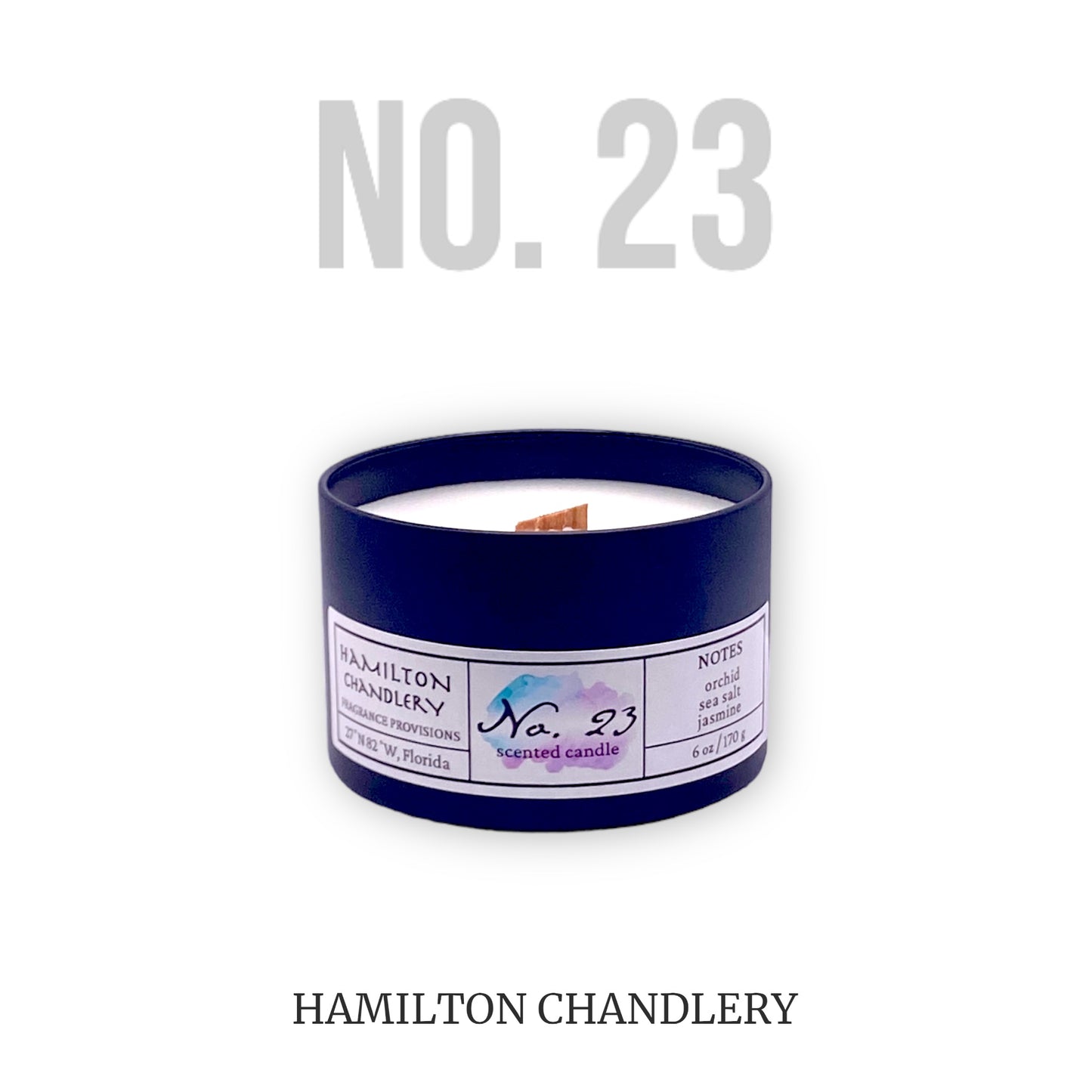 Fragrance No. 23 Travel Tin Candle with White Background | Hamilton Chandlery