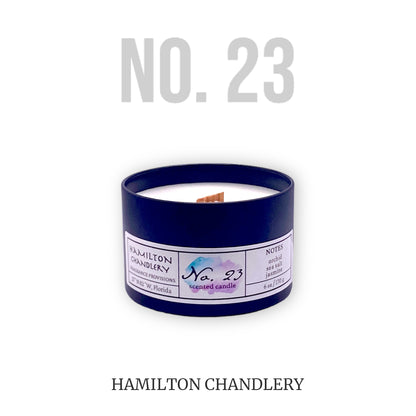 Fragrance No. 23 Travel Tin Candle with White Background | Hamilton Chandlery