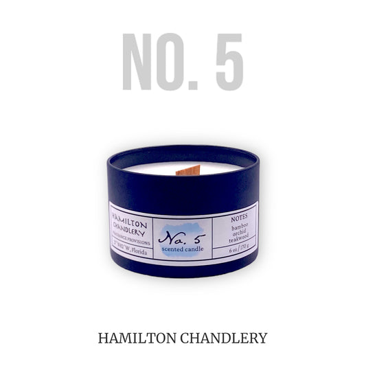 Fragrance No. 5 Travel Tin Candle with White Background | Hamilton Chandlery