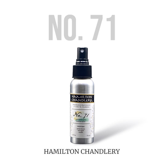 Fragrance No. 71 Deodorizing Room Mist with White Background | Hamilton Chandlery