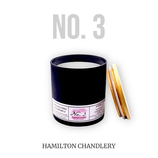 Fragrance No. 3 Blown Glass Candle with White Background | Hamilton Chandlery