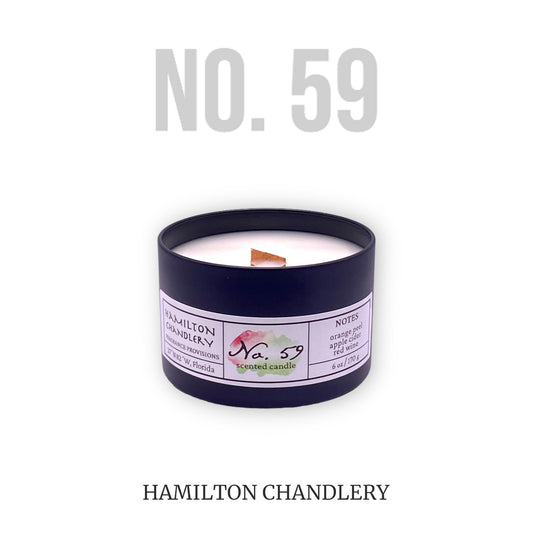 Fragrance No. 59 Travel Tin Candle with White Background | Hamilton Chandlery
