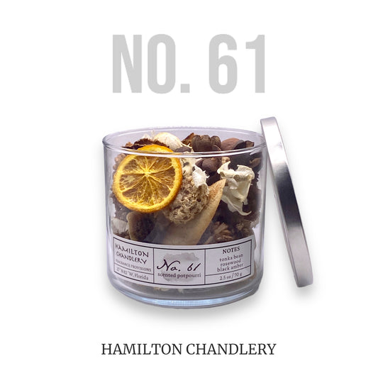 Fragrance No. 61 Potpourri Jar with White Background | Hamilton Chandlery