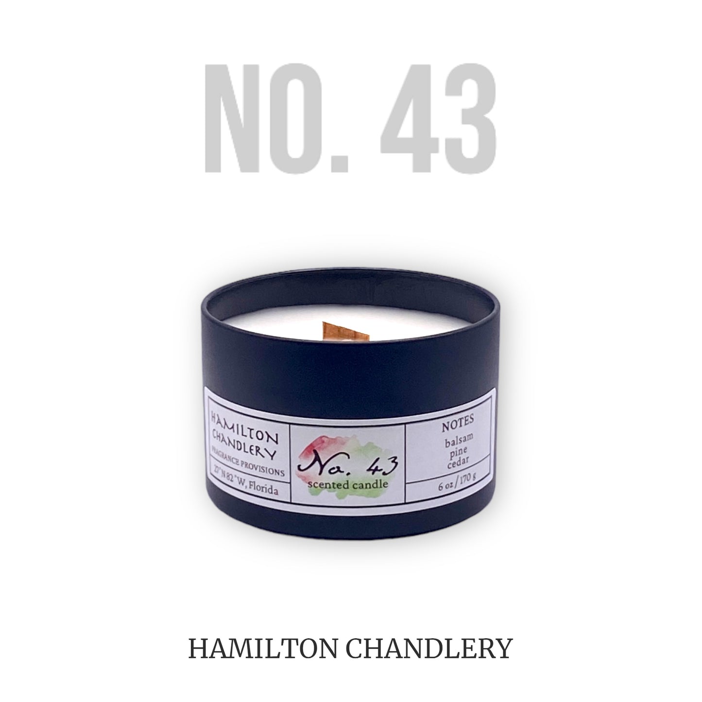 Fragrance No. 43 Travel Tin Candle in White Background | Hamilton Chandlery